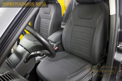 Чехлы на сидения Audi A3 8P рестайлинг 2, серии "Aurora" - серая строчка