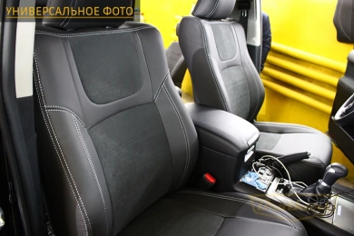 Чехлы для Hyundai Elantra 7 (CN7 седан) серии "Alcantara" - серая строчка