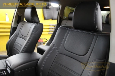 Чехлы на Subaru Outback 4 (2012 - 2014) серии "Premium" - серая строчка