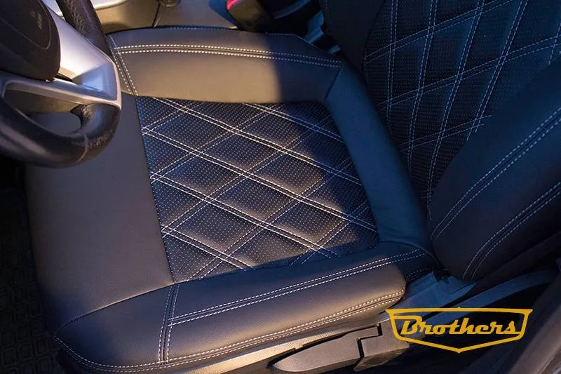 Чехлы на Chevrolet Cruze, серии "Premium" с ромбами - серая строчка
